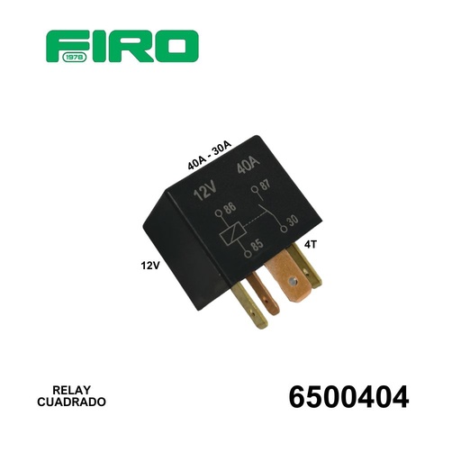 [6500404] RELAY 12V 4T 40A/30A CUADRADO=6500404F =6500404BOS