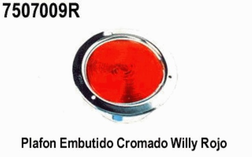 [7507009R] PLAFON EMBUTIDO 4" ROJO 12-24V WILLI CROMADO******