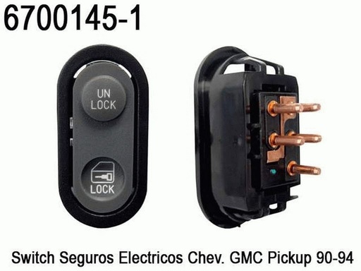 [6700145-1] SWITCH INTERRUPTOR 1 PASO 5 TER. SEGUROS ELECT. CHEV. GMC 90/94