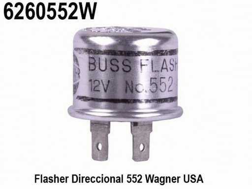[6260552W] FLASHER DIRECCIONALES DESTELLADOR 12V 2T 552 WAGNER METAL