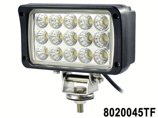 [8020045TF] FARO RECTANGULAR 5"X3" 10V-30V 15 LED 45W BLANCO IP67 C/HERR