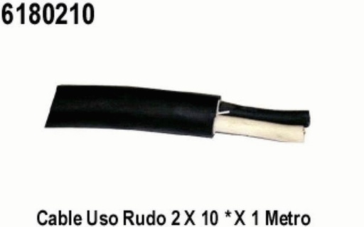 [6180210] CABLE USO RUDO 2X10 POR (1) METRO