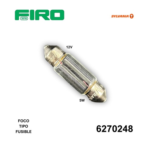 [6270248] FOCO TIPO FUSIBLE 12V 5W 10X38 NISSAN TSURU III (6270250)