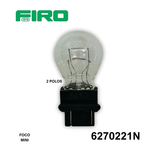 [6270221N] FOCO 3157 BLANCO 2 POLOS (TRANSPARENTE) NEOLUX=6270ARE