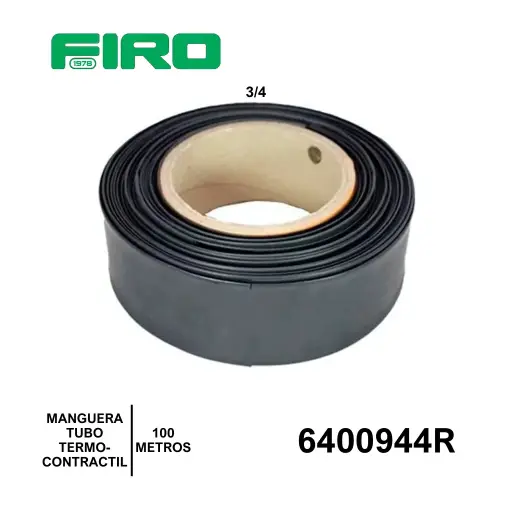 [6400944R] MANGUERA TUBO TERMOCONTRACTIL 19.05MM=3/4 NEGRO ROLLO 100 MTS