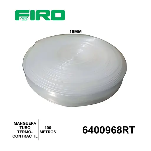 [6400968RT] MANGUERA TUBO TERMOCONTRACTIL 16MM ROLLO 100 MTS BLANCO