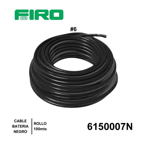 [6150007N] CABLE BATERIA # 6 POR (100) MTS NEGRO ROLLO