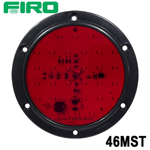 [46MST] LUZ PLANA 4" 12V/24V 30 LED ROJO REDONDO ESTROBO MULTIVOLTAJE