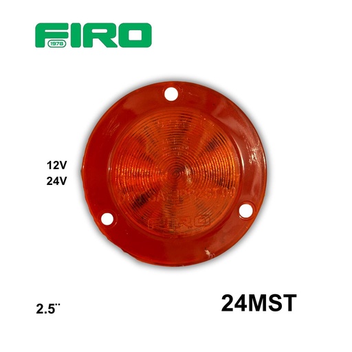[24MST] #24MST LUZ PLANA 2.5" 12V/24V 12 LED AMBAR REDONDO ESTROBO MULTIVOLTAJE