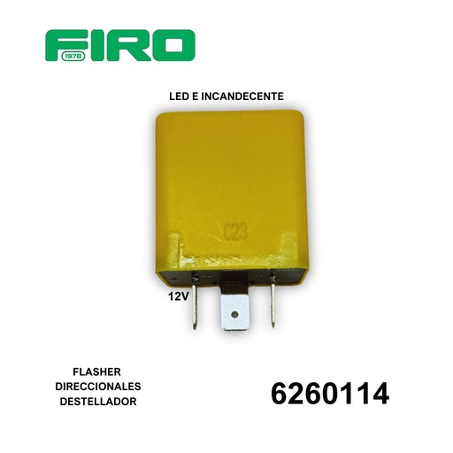 [6260114] FLASHER DIRECCIONALES DESTELLADOR 12V 3T LED E INCANDECENTE