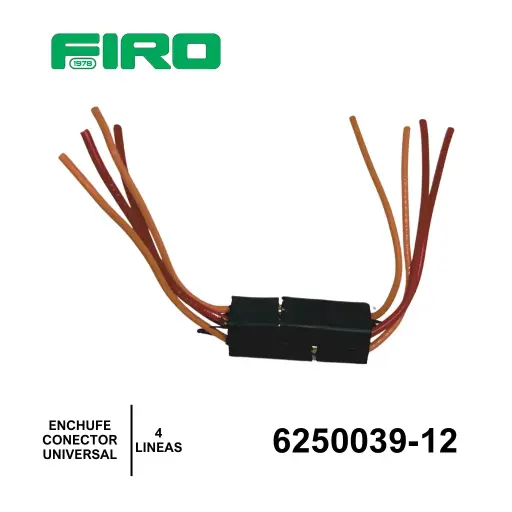 [6250039-12] ENCHUFE O CONECTOR 4 LINEAS (JGO.) LUZ UNIV. TERMINALES  CUADRADO