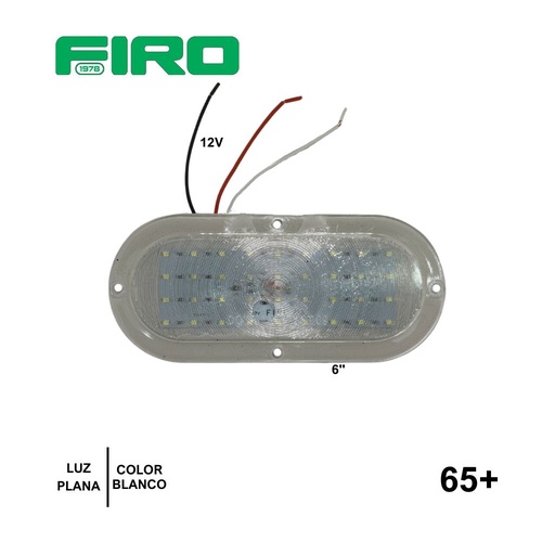 [65+] LUZ PLANA 6" 12V 36 LED BLANCO OVALADO 65/65-2/65M