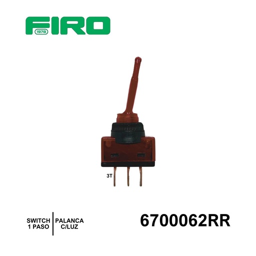 [6700062RR] SWITCH 1 PASO 4 TER PALANCA CON LUZ  ROJ / AMB ON OFF. CARLING.