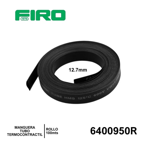 [6400950R] MANGUERA TUBO TERMOCONTRACTIL 12.7MM = 1/2  ROLLO 100 MTS