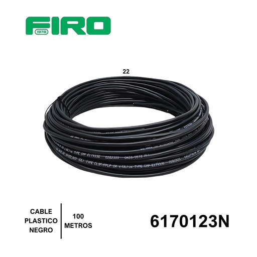 [6170123N] CABLE PLASTICO # 22 POR (100) MTS. ROLLO NEGRO =6170317N