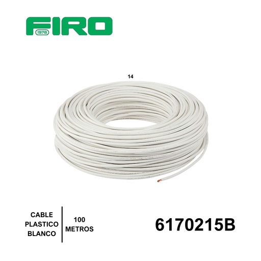 [6170215B] CABLE PLASTICO # 14 POR (100) MTS. ROLLO BLANCO *CDC* AWG