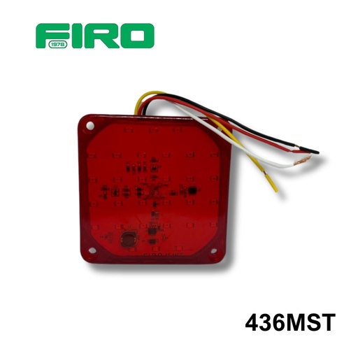 [436MST] LUZ PLANA 4" 12V/24V CUADRADA 30 LED ROJO C/ESTROBO =436M