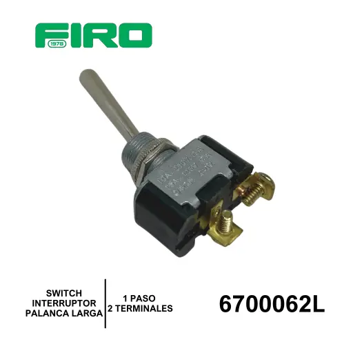 [6700062L] SWITCH INTERRUPTOR 1 PASO 2 TER. PALANCA LIC LARGA=6700035