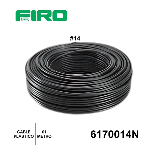 [6170014N] CABLE PLASTICO # 14 POR  (1) MTO. NEGRO
