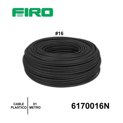 [6170016N] CABLE PLASTICO # 16 POR  (1) MTO. NEGRO AWG