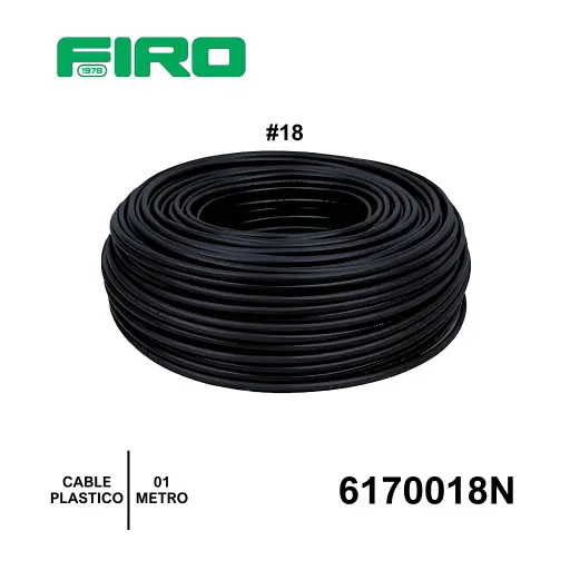 [6170018N] CABLE PLASTICO # 18 POR  (1) MTO. NEGRO AWG
