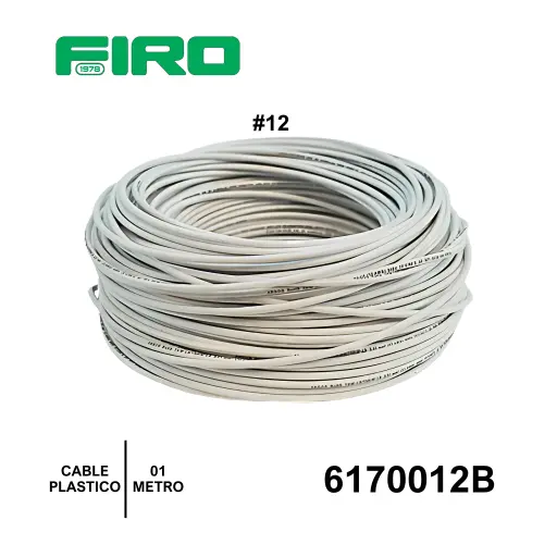 [6170012B] CABLE PLASTICO # 12 POR  (1) MTO. BLANCO AWG