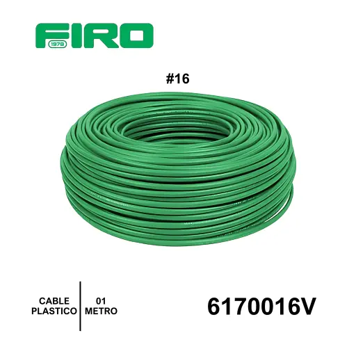 [6170016V] CABLE PLASTICO # 16 POR  (1) MTO. VERDE AWG