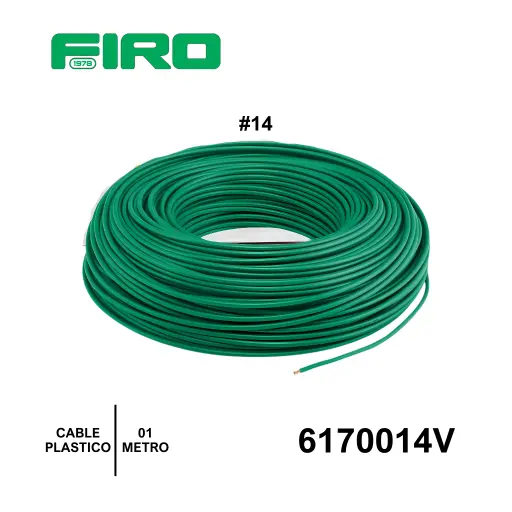 [6170014V] CABLE PLASTICO # 14 POR  (1) MTO. VERDE