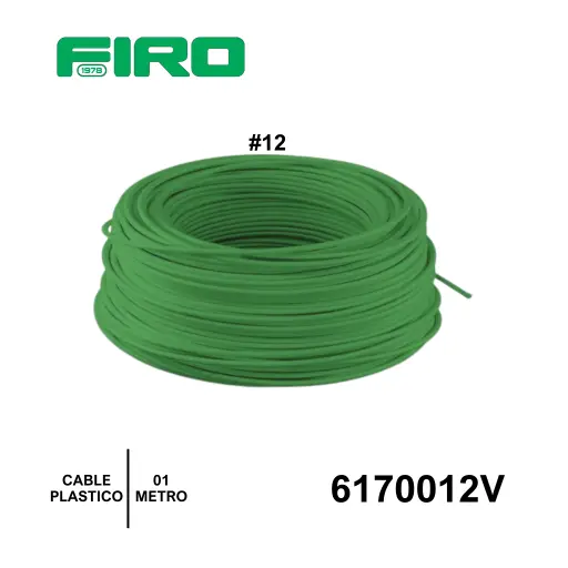 [6170012V] CABLE PLASTICO # 12 POR  (1) MTO. VERDE AWG