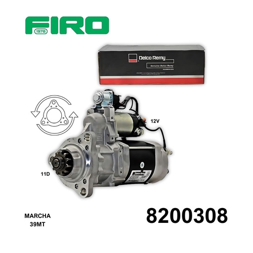 [8200308] MARCHA  39MT 12V 11D  DELCO REMY ORIGINAL *NUEVA*