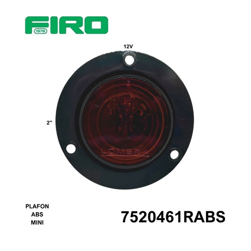 [7520461RABS] PLAFON REDONDO 2" ROJO 12V. HULE MINI ABS =7507461ER