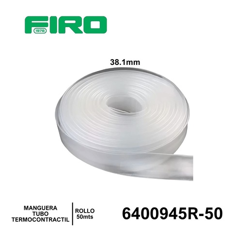 [6400945R-50] MANGUERA TUBO TERMOCONTRACTIL 38.1MM=1" 1/2  ROLLO 50 MTS