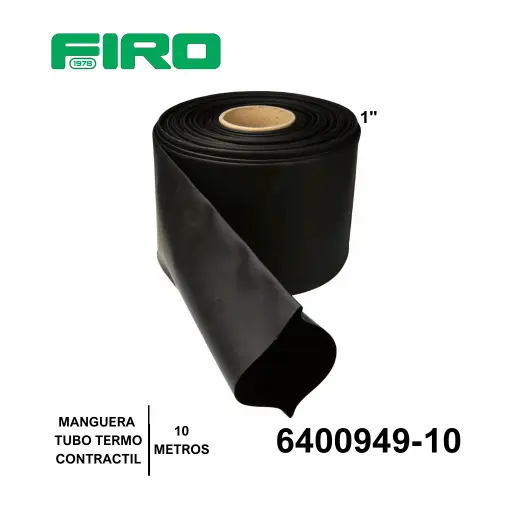 [6400949-10] MANGUERA TUBO TERMOCONTRACTIL 25.4MM=1" NEGRO ROLLO 10 MTS  T12554
