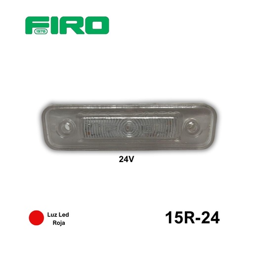 [15R-24] #15R-24 LUZ PLANA 1"X4" 3 LED ROJOS 24V MICA BLANCA =415 Y 415X