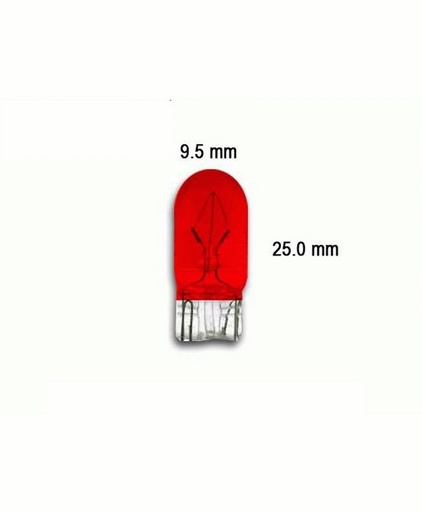 [6270205R] FOCO 158 PELLIZCO 12V3W *ROJO* CASQUILLO W2.1x9.5d
