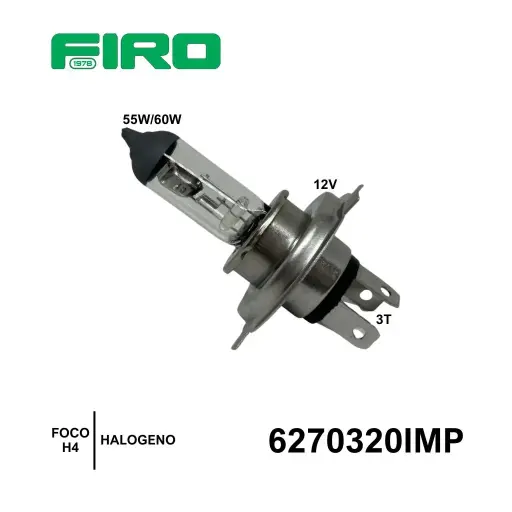 [6270320IMP] FOCO H4 12V 55W/60W 3T HALOGENO IMPORTADO