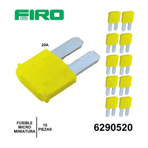 [6290520] FUSIBLE MICROMINIATURA 2LGT  20A 10 PZS