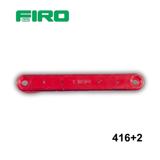 [416+2] #416+2 LUZ PLANA 12V. 4.5" X 5/8" 6 LED ROJO + 2T BALA
