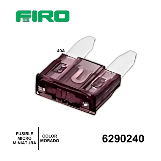 [6290240] FUSIBLE TIPO MICROMINIATURA 40A MORADO