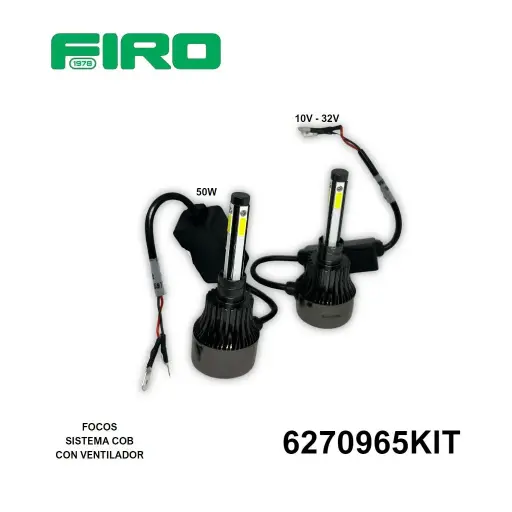 [6270965KIT] FOCOS H1 10-32V  50W SISTEMA COB CON VENTILADOR