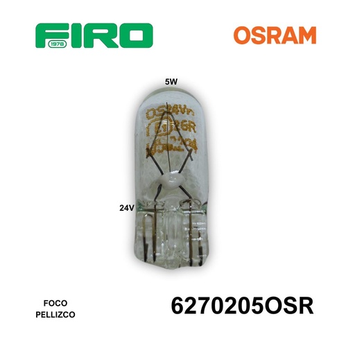 [6270205OSR] FOCO 158 PELLIZCO 24V 5W OSRAM=6270205=6270205N=ARE