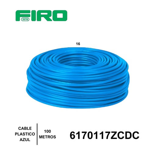[6170117ZCDC] CABLE PLASTICO # 16 POR (100) MTS. ROLLO AZUL *CDC* AWG