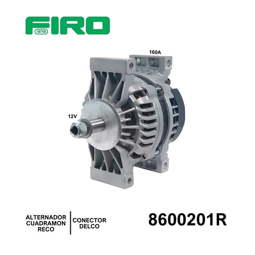 [8600201R] ALTERNADOR 12V 160A CUADRAMON 28SI CONECTOR DELCO RECC