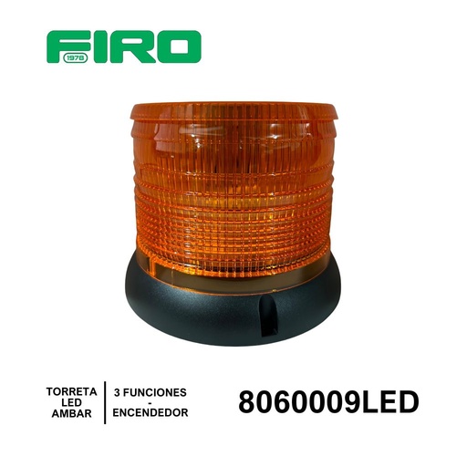 [8060009LED] TORRETA AMBAR 12V/24V  LED T IMAN 6"x6" 3 FUNC ENCENDEDOR