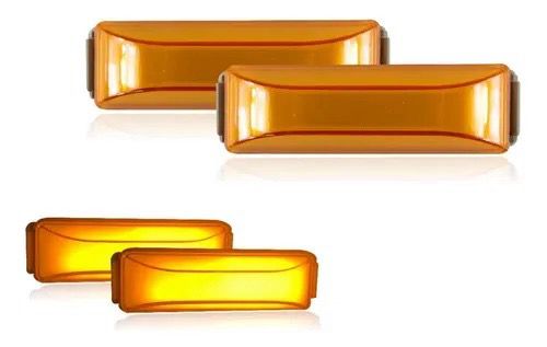 [7530338COB] PAR DE PLAFON LATERAL REC AMBAR COB CON (ESTROBO) JUEGO MULTITVOL