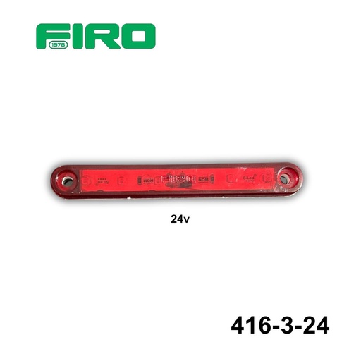[416-3-24] #416-3-24 LUZ PLANA 24V 4.5" X 5/8" 6 LED ROJO 3 CABLES