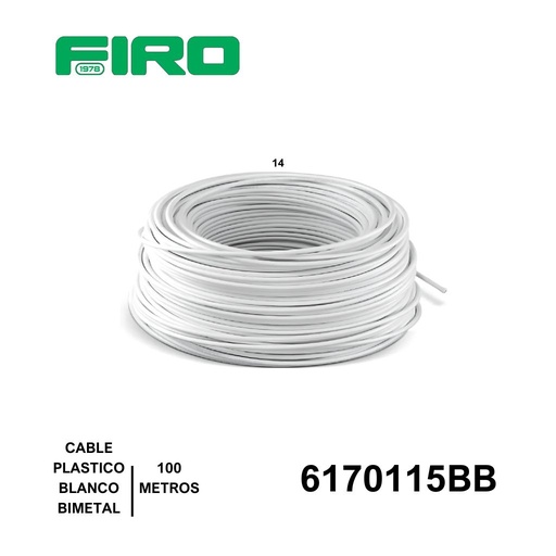 [6170115BB] CABLE PLASTICO # 14 POR (100) MTS. ROLLO BLANCO ((BIMETAL CCA))