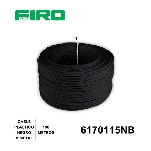 [6170115NB] CABLE PLASTICO # 14 POR (100) MTS. ROLLO NEGRO ((BIMETAL CCA)