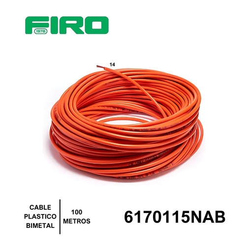 [6170115NAB] CABLE PLASTICO # 14 POR (100) MTS. ROLLO NARANJA  ((BIMETAL CCA))