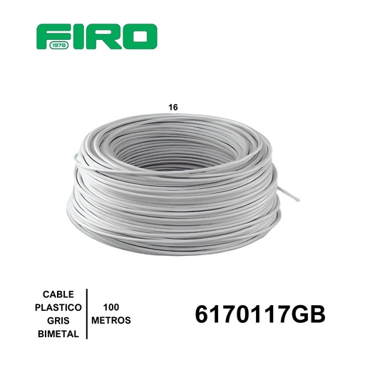 [6170117GB] CABLE PLASTICO # 16 POR (100) MTS. ROLLO GRIS ((BIMETA CCA))